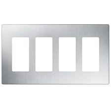 Lutron® Claro 4-Gang Wallplate - (Stainless Steel) 