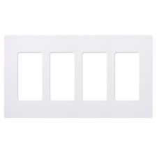 Lutron® Claro 4-Gang Wallplate - (White | Gloss) 