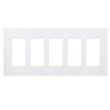 Lutron® Claro 5-Gang Wallplate - (White | Gloss)                                                                               