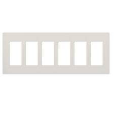 Lutron® Claro 6-Gang Wallplate - (Light Almond | Gloss)                                                                        