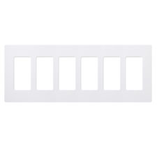 Lutron® Claro 6-Gang Wallplate - (White | Gloss)                                                                               