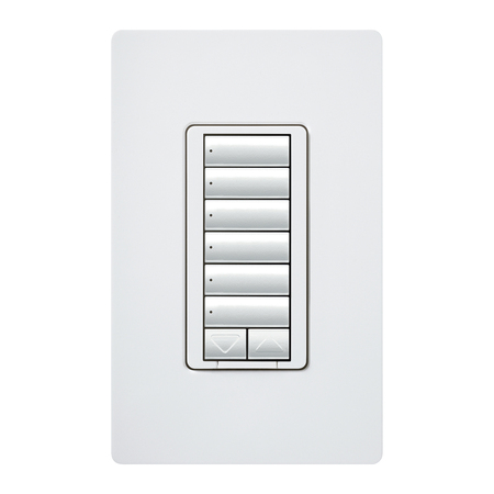 Lutron RadioRA 2 seeTouch LED+ Hybrid Keypad, 6 Button with Raise/Lower | White 
