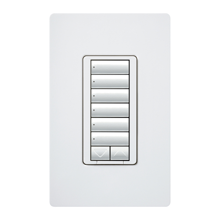 Lutron RadioRA 2 seeTouch LED+ Hybrid Keypad  6 Button with Raise/Lower | White                                                 