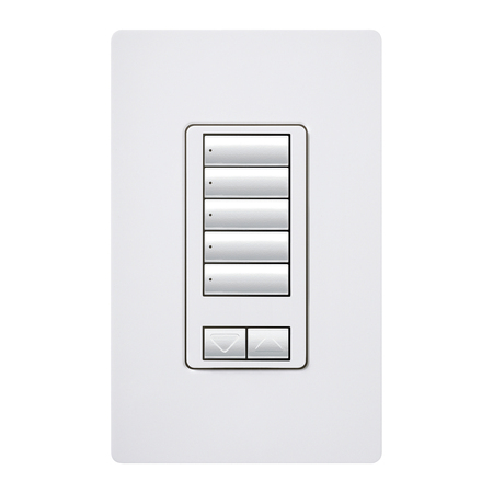 Lutron RadioRA 2 seeTouch Wall Mount Designer Keypad, 5 Button with Raise and Lower 