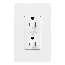 Lutron® 15 Amp Dual-Dimmable Receptacle - (Snow | Satin) 