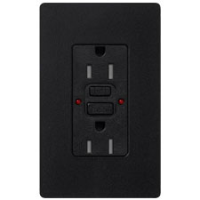 Lutron® 15 Amp GFCI Receptacle - (Midnight | Satin)                                                                            