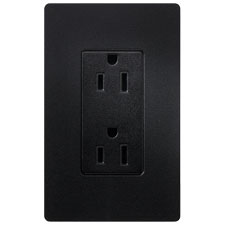 Lutron® 15 Amp Receptacle - (Midnight | Satin)                                                                                 