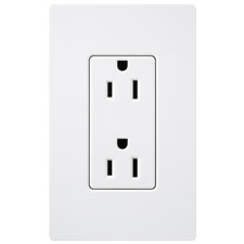 Lutron® 15 Amp Receptacle - (Snow | Satin)