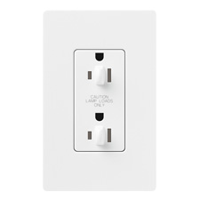 Lutron® 20 Amp Dual-Dimmable Receptacle - (Snow | Satin) 