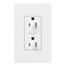 Lutron® 20 Amp Dual-Dimmable Receptacle - (Snow | Satin)