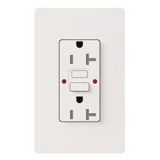 Lutron® 20 Amp GFCI Receptacle - (Snow | Satin)                                                                                