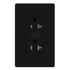 Lutron® 20 Amp Half-Dimmable Receptacle - (Midnight | Satin)