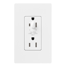 Lutron® 20 Amp Half-Dimmable Receptacle - (Snow | Satin)                                                                       