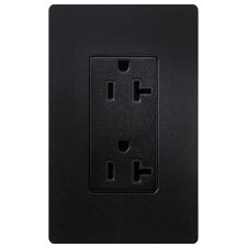 Lutron® 20 Amp Receptacle - (Midnight | Satin)                                                                                 