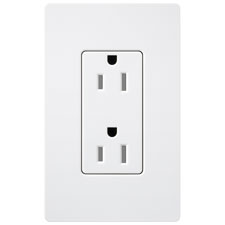 Lutron® 15 Amp Tamper-Resistant Receptacle - (Snow | Satin)