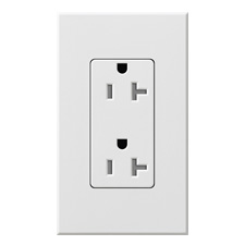 Lutron® 20 Amp Tamper-Resistant Receptacle - (Snow | Satin)                                                                    