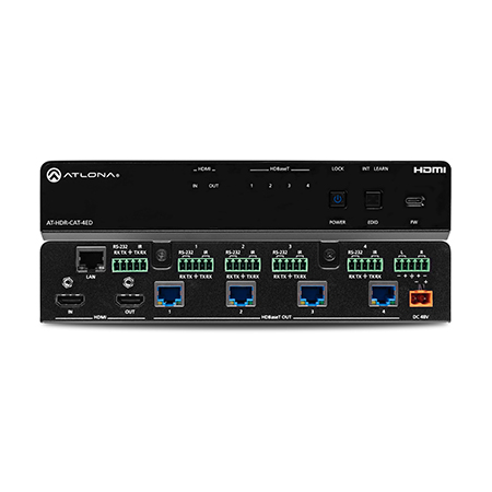 Atlona® 4K HDR 4-Output Extended Distance HDMI to HDBaseT Amplifier 