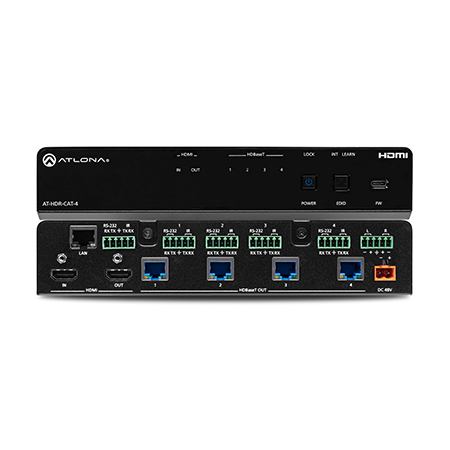 Atlona® 4K HDR 4-Output HDMI to HDBaseT Amplifier 