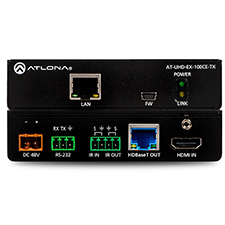 Atlona® 4K/UHD HDMI HDBaseT TX/RX with Ethernet, Control, PoE, and Return Optical Audio 