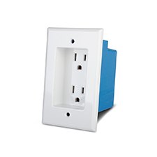 Single-Gang Recessed TV Box With Metal Electrical Box, White | Wall