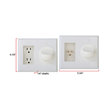 WattBox® PowerFlex™ with Duplex Wall Plate and Silicon A/V Pass Through - Kit (White) 