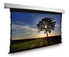 Dragonfly™ Motorized Tab Tension 16:9 Matte White Projection Screen 