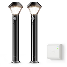 Ring Smart Lighting Pathlight Solar - (2 pack + Bridge) | Black 