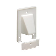 Arlington™ Reversible Two-Piece Single Gang Low-Voltage Cable Entrance Plate - White 