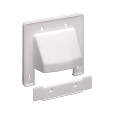 Arlington™ Reversible Two-Piece Double Gang Low-Voltage Cable Entrance Plate - White 