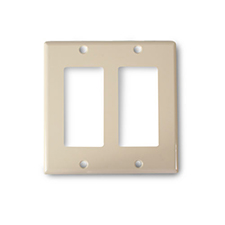 Wirepath™ Decorative Double Gang Wall Plate - Ivory 