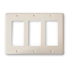 Wirepath™ Decorative Triple Gang Wall Plate - Almond 