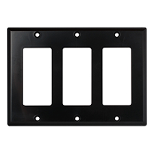 Wirepath™ Decorative Triple Gang Wall Plate - Black 