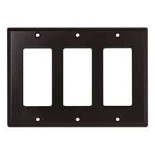 Wirepath™ Decorative Triple Gang Wall Plate - Brown 