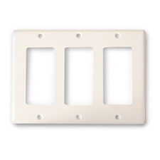 Wirepath™ Decorative Triple Gang Wall Plate - Light Almond 