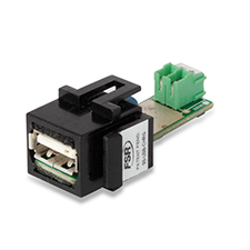 FSR™ USB Keystone Charging Port with Power Supply - Black 