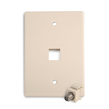 Wirepath™ Midi Wall Plate F-Connector Kit - Almond 
