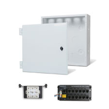 Wirepath™ 14' Enclosure Kit with Hinged Metal Door, 1x12 RJ45 Telephone, and 1x8 Video Modules 