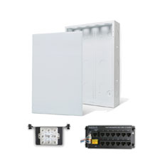 Wirepath™ 20' Enclosure Kit with Flush Metal Door, 1x12 RJ45 Telephone, and 1x8 Video Modules 