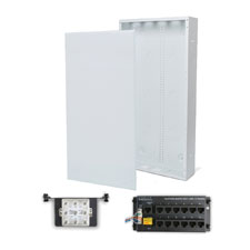 Wirepath™ 28' Enclosure Kit with Flush Metal Door, 1x12 RJ45 Telephone, and 1x8 Video Modules 