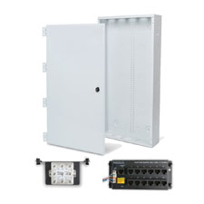 Wirepath™ 28' Enclosure Kit with Hinged Metal Door, 1x12 RJ45 Telephone, and 1x8 Video Modules 