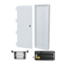 Wirepath™ 40' Enclosure Kit with Hinged Metal Door, 1x12 RJ45 Telephone, and 1x8 Video Modules 