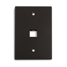 Wirepath™ 1-Port Midi Wall Plate - Black                                                                                      