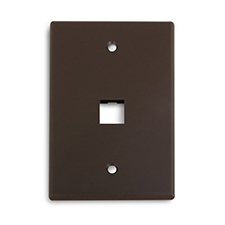 Wirepath™ 1-Port Midi Wall Plate - Brown                                                                                      