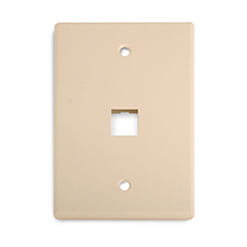 Wirepath™ 1-Port Midi Wall Plate - Ivory                                                                                      