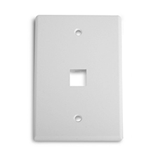 Wirepath™ 1-Port Midi Wall Plate - White