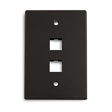 Wirepath™ 2-Port Midi Wall Plate - Black