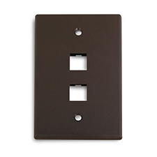 Wirepath™ 2-Port Midi Wall Plate - Brown