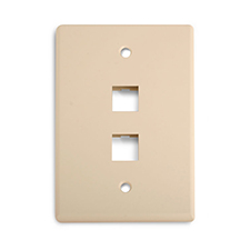 Wirepath™ 2-Port Midi Wall Plate - Ivory                                                                                      