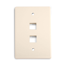 Wirepath™ 2-Port Midi Wall Plate - Light Almond
