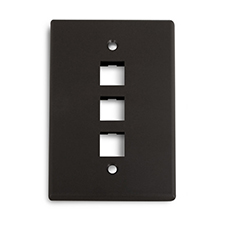 Wirepath™ 3-Port Midi Wall Plate - Black